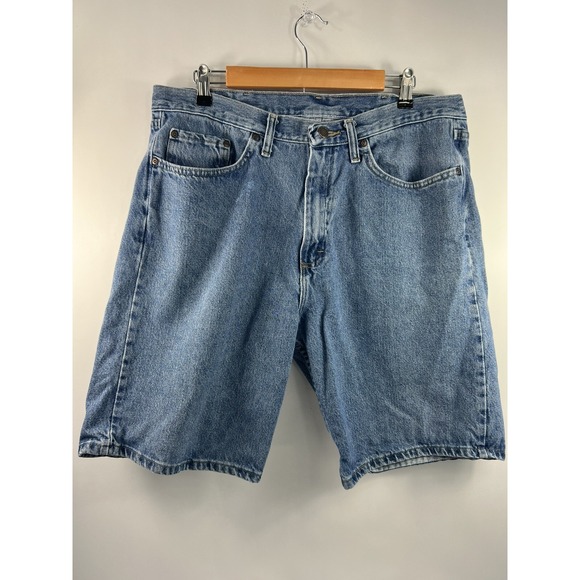Wrangler Jean Shorts Men's Sz 36R Blue Relaxed Fit 5 Pocket - Picture 1 of 8